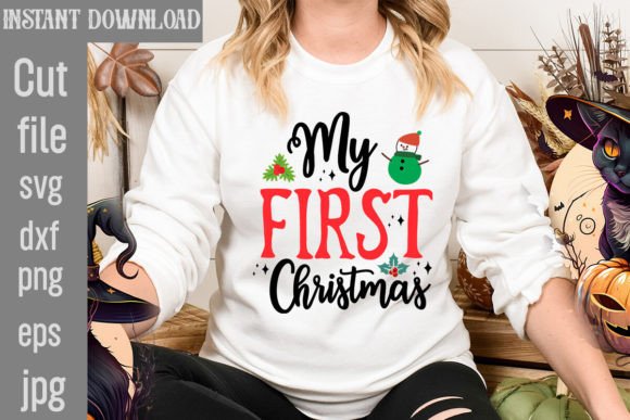 My First Christmas SVG Cut File: Graphics & Freebies